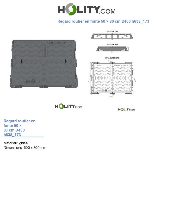Regard routier en fonte 50 × 80 cm D400 h638_173