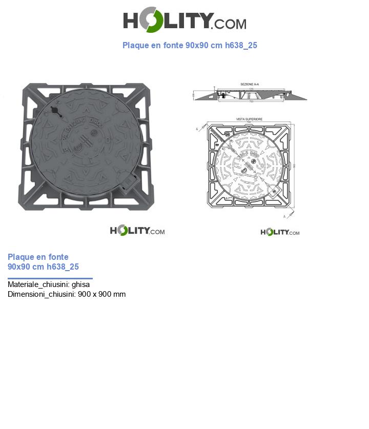 Plaque en fonte 90x90 cm h638_25