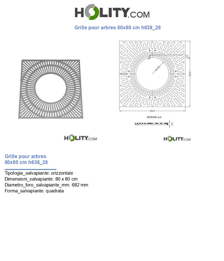 Grille pour arbres 80x80 cm h638_28