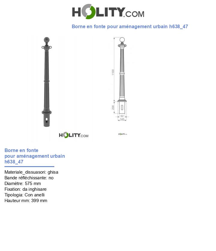 Borne en fonte pour aménagement urbain h638_47