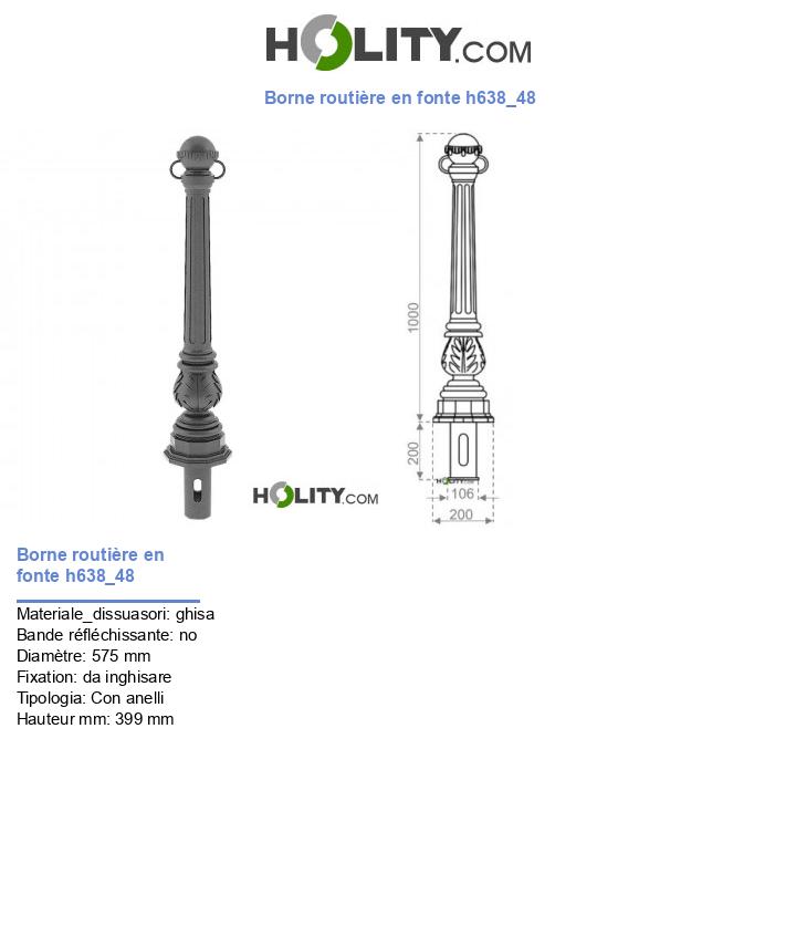 Borne routière en fonte h638_48