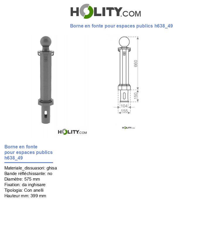 Borne en fonte pour espaces publics h638_49