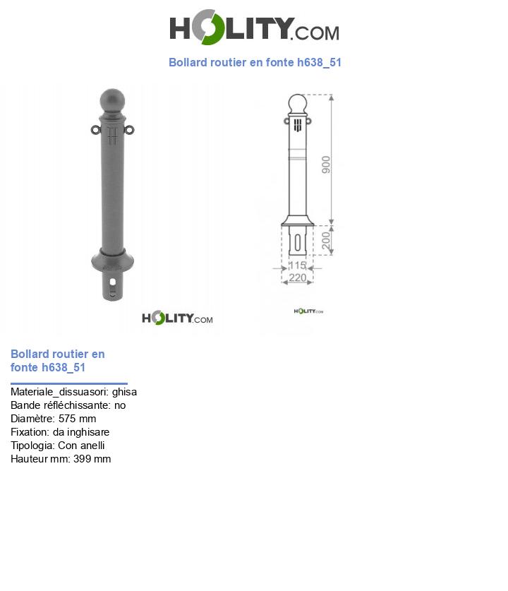 Bollard routier en fonte h638_51