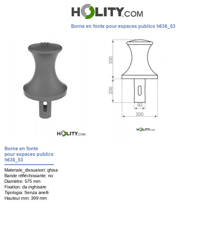 Borne en fonte pour espaces publics h638_53