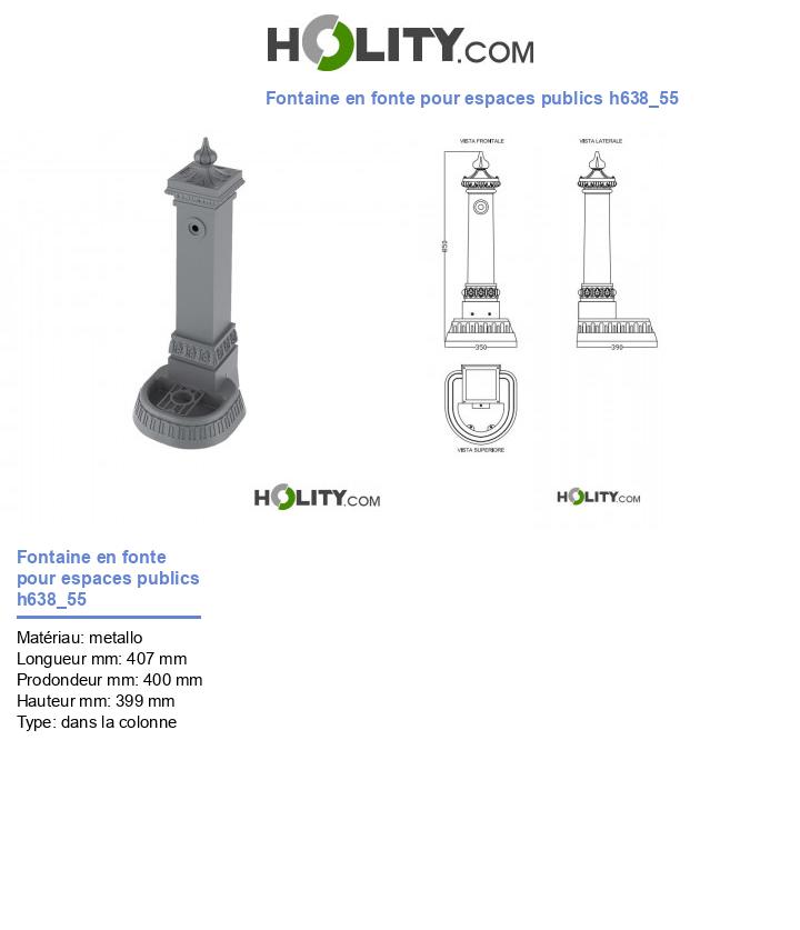 Fontaine en fonte pour espaces publics h638_55