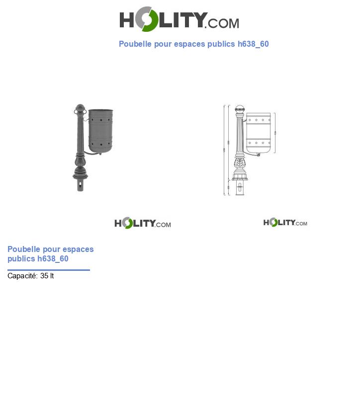 Poubelle pour espaces publics h638_60