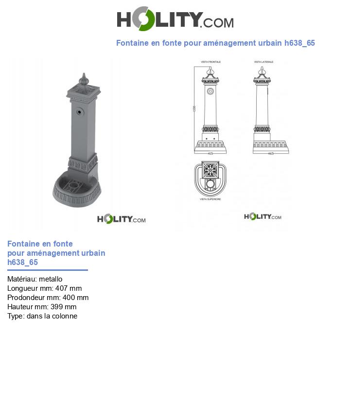 Fontaine en fonte pour aménagement urbain h638_65