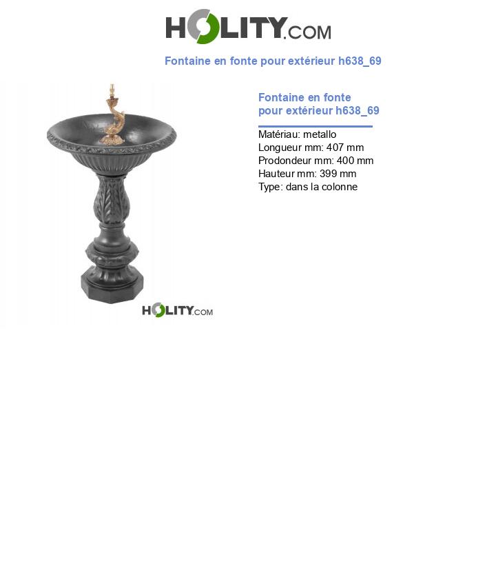 Fontaine en fonte pour extérieur h638_69