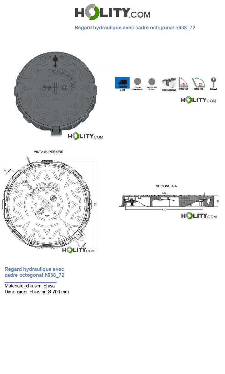 Regard hydraulique avec cadre octogonal h638_72