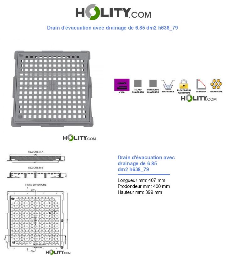 Drain d'évacuation avec drainage de 6.85 dm2 h638_79