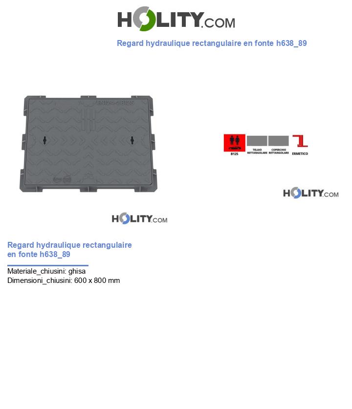 Regard hydraulique rectangulaire en fonte h638_89