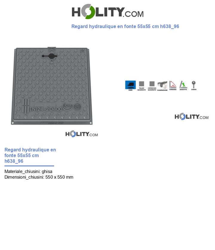 Regard hydraulique en fonte 55x55 cm h638_96