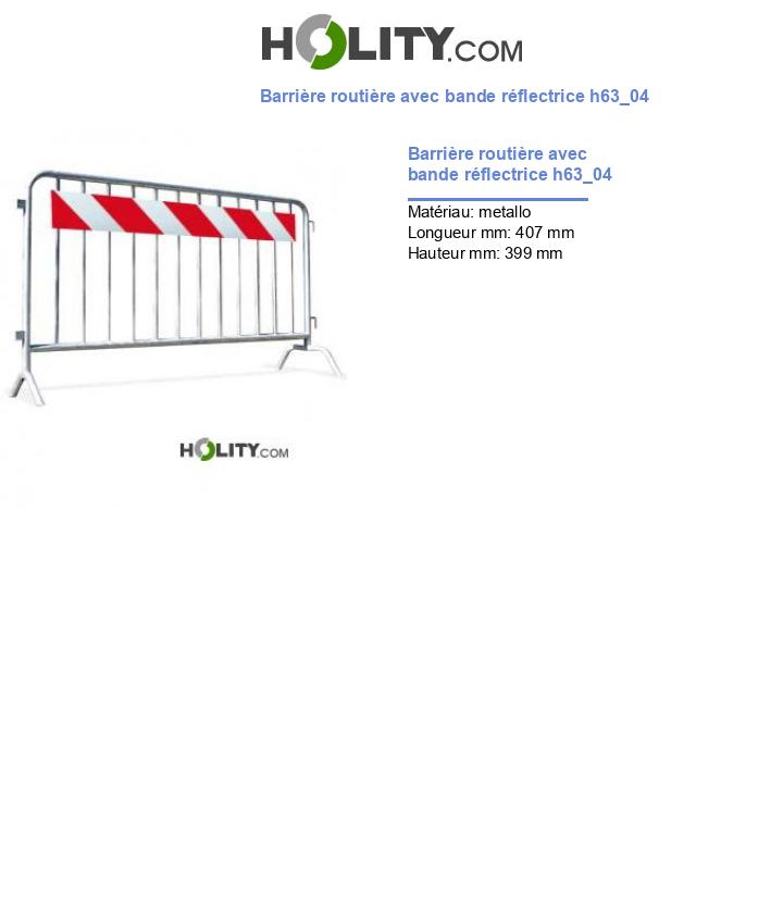 Barrière routière avec bande réflectrice h63_04