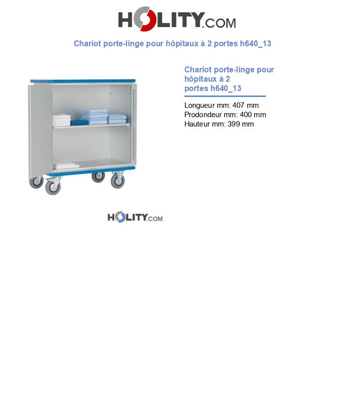 Chariot porte-linge pour hôpitaux à 2 portes h640_13