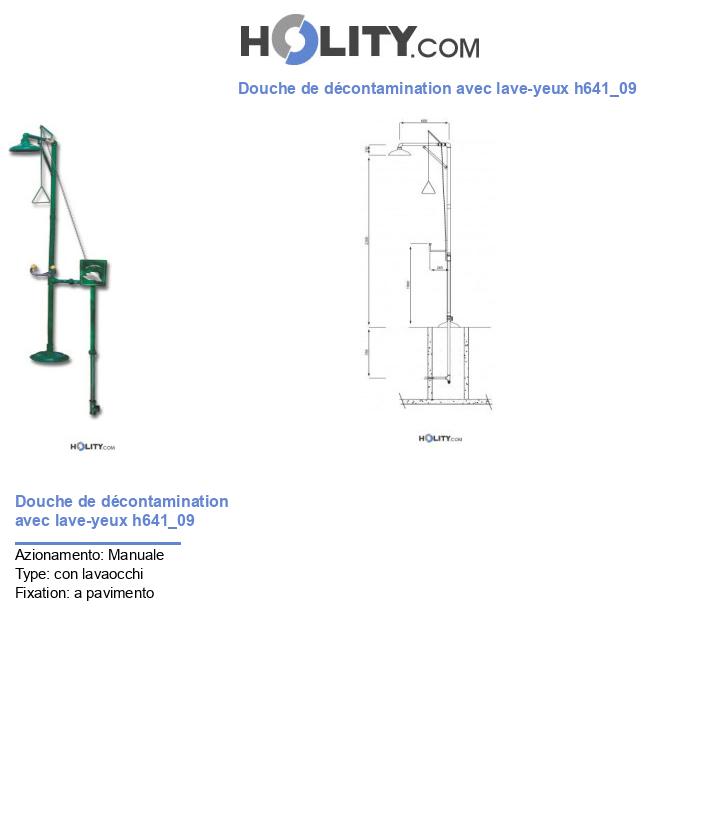 Douche de décontamination avec lave-yeux h641_09
