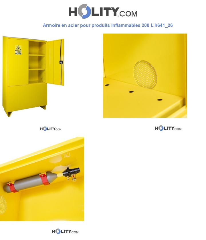 Armoire en acier pour produits inflammables 200 L h641_26