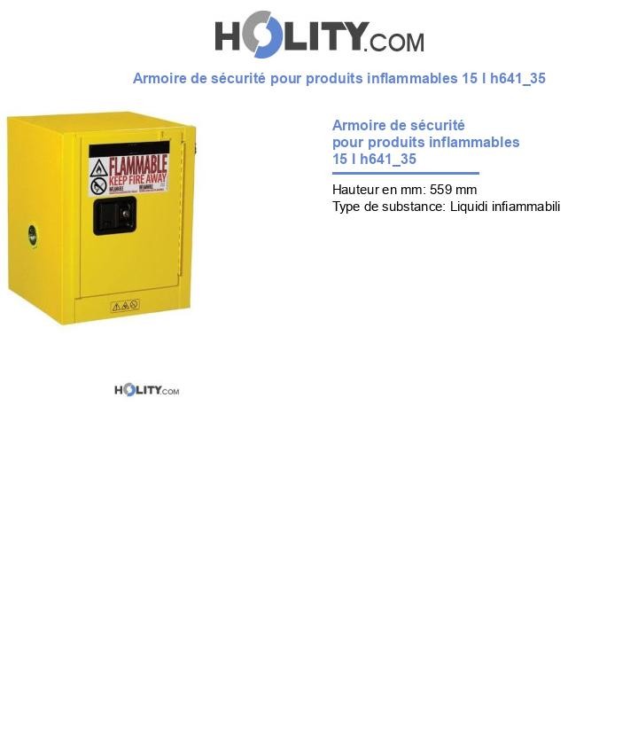 Armoire de sécurité pour produits inflammables 15 l h641_35