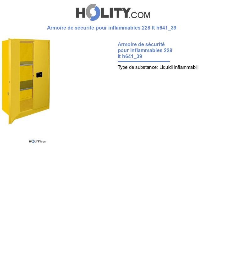 Armoire de sécurité pour inflammables 228 lt h641_39