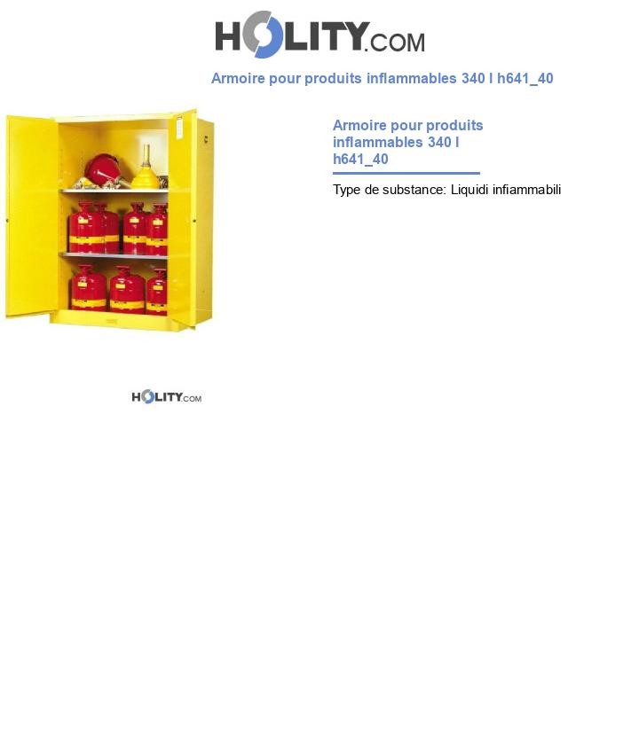 Armoire pour produits inflammables 340 l h641_40