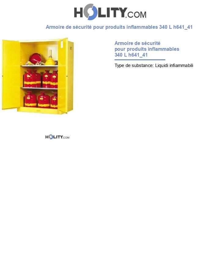 Armoire de sécurité pour produits inflammables 340 L h641_41