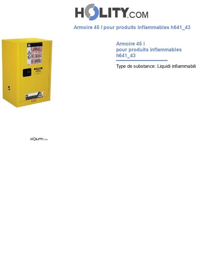 Armoire 45 l pour produits inflammables h641_43