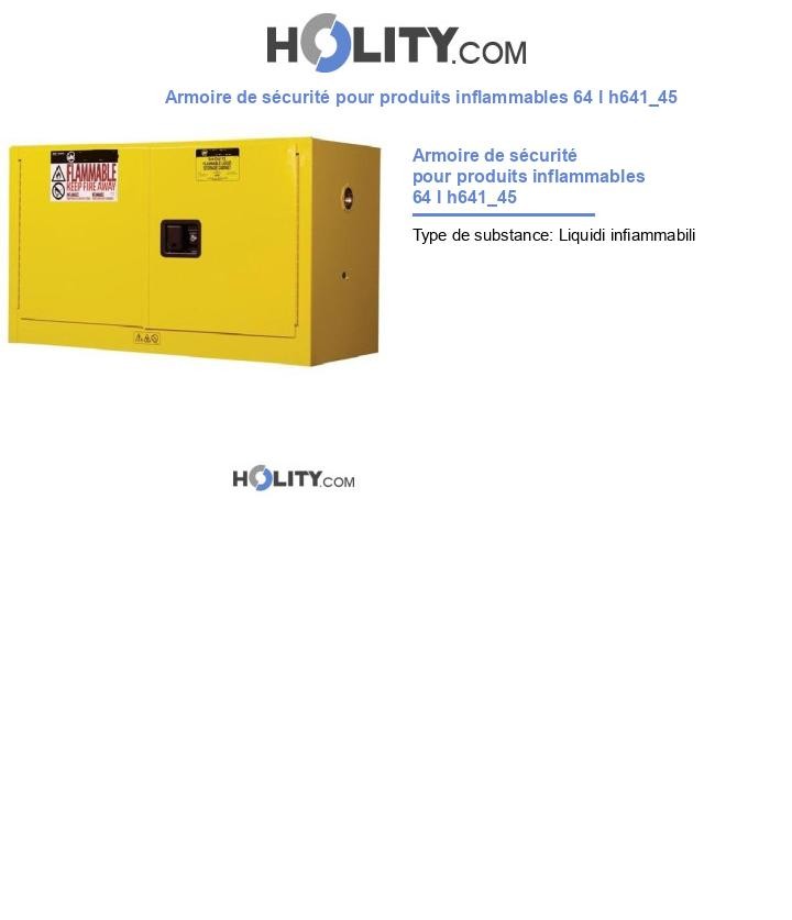 Armoire de sécurité pour produits inflammables 64 l h641_45