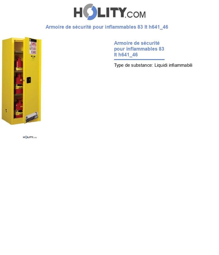 Armoire de sécurité pour inflammables 83 lt h641_46