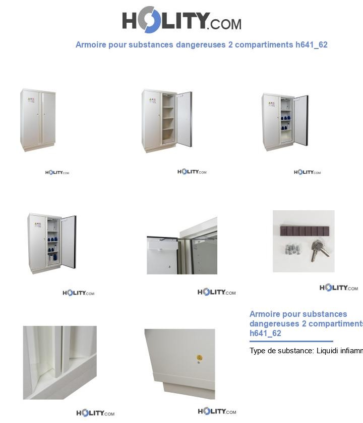 Armoire pour substances dangereuses 2 compartiments h641_62