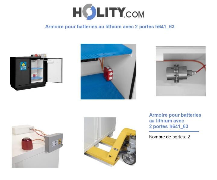 Armoire pour batteries au lithium avec 2 portes h641_63