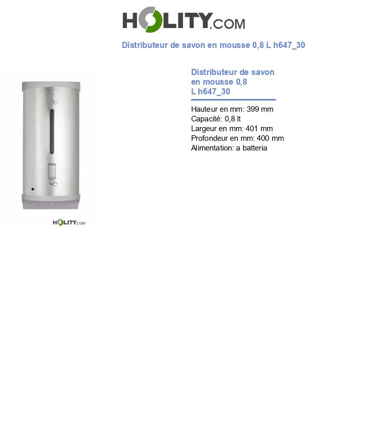 Distributeur de savon en mousse 0,8 L h647_30