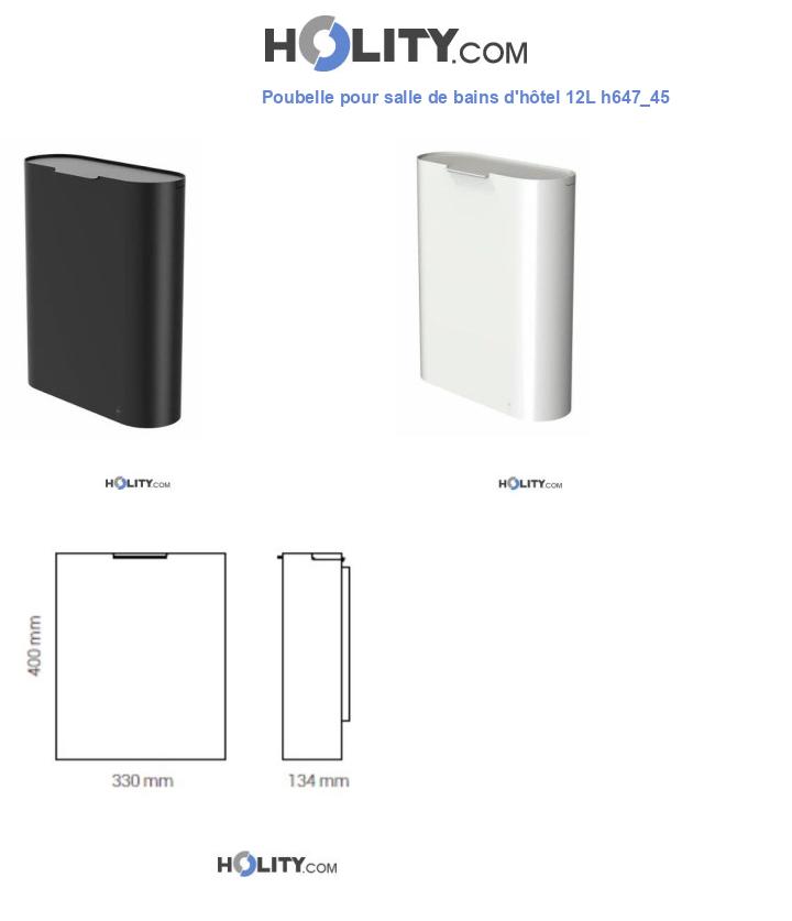 Poubelle pour salle de bains d'hôtel 12L h647_45