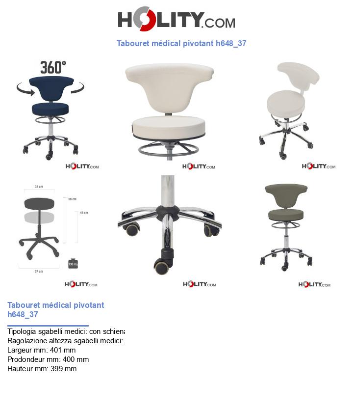 Tabouret médical pivotant h648_37