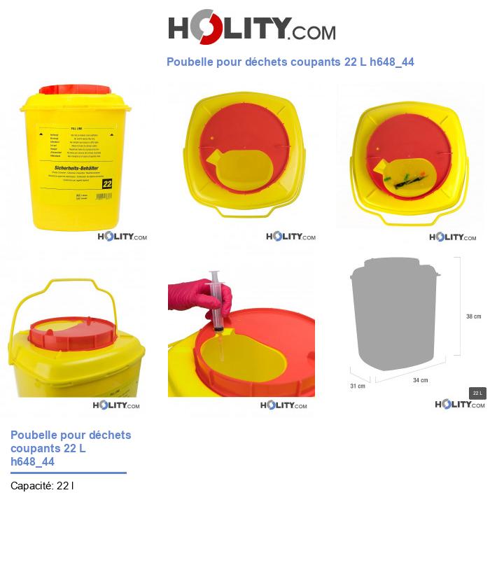 Poubelle pour déchets coupants 22 L h648_44