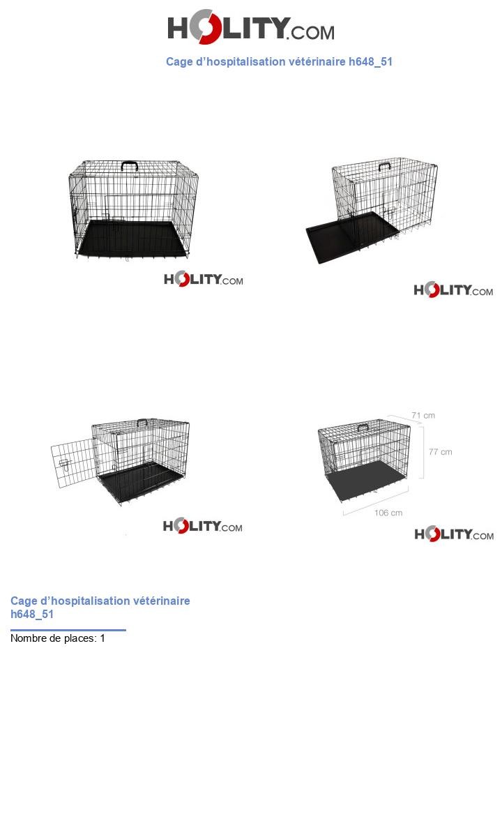 Cage d’hospitalisation vétérinaire h648_51
