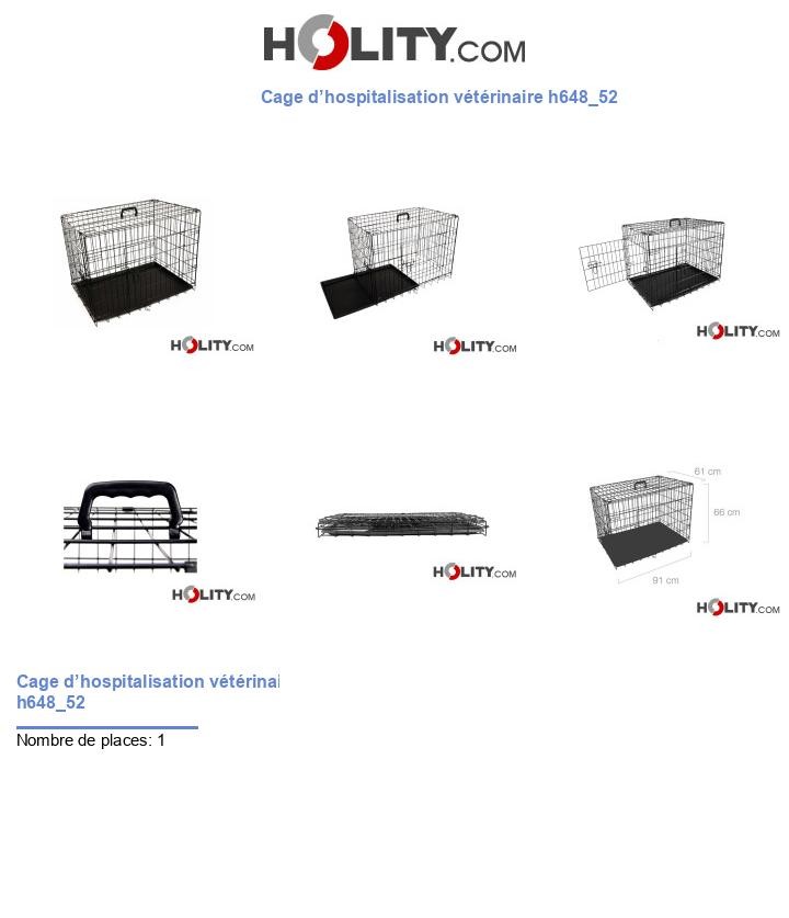 Cage d’hospitalisation vétérinaire h648_52