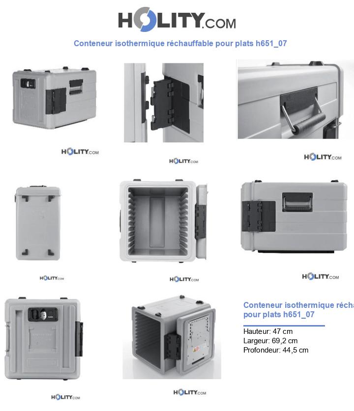 Conteneur isothermique réchauffable pour plats h651_07