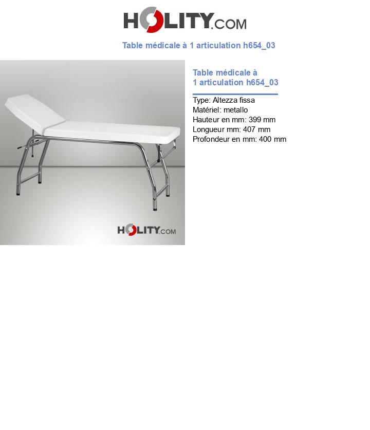 Table médicale à 1 articulation h654_03