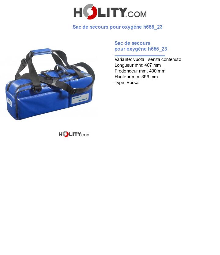 Sac de secours pour oxygène h655_23