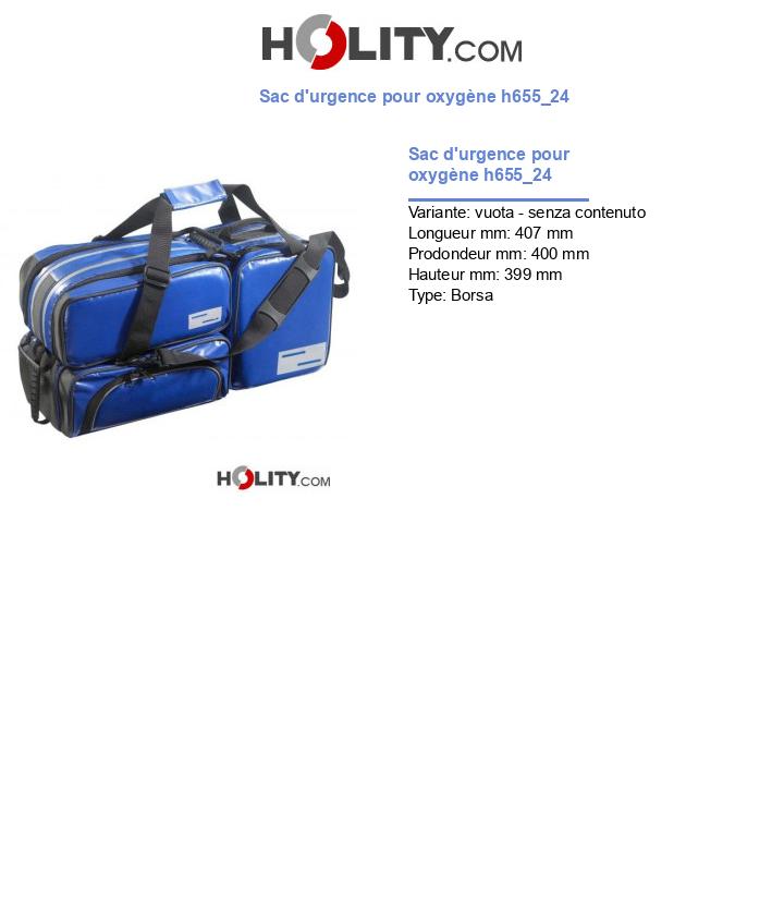 Sac d'urgence pour oxygène h655_24