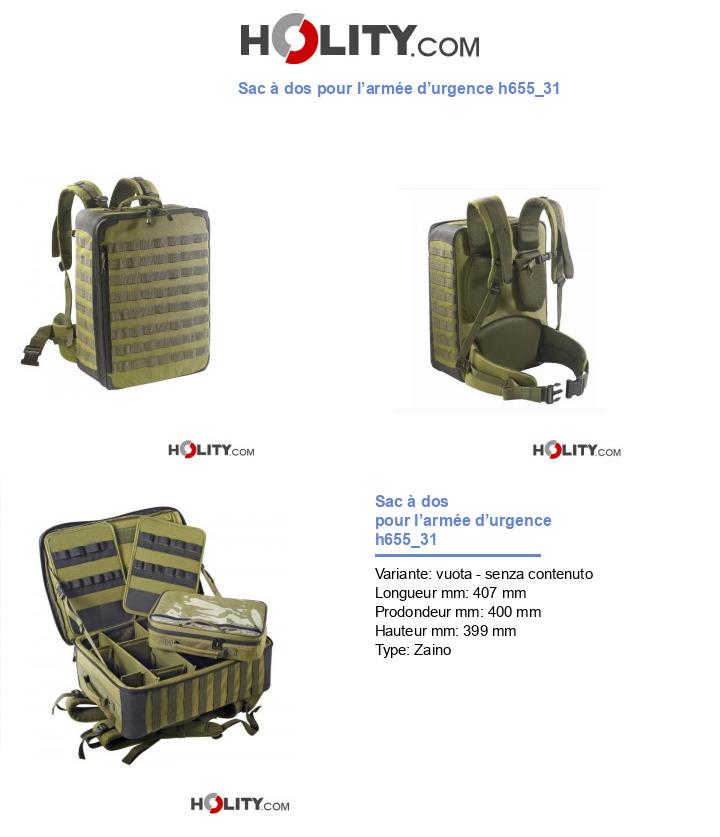 Sac à dos pour l’armée d’urgence h655_31