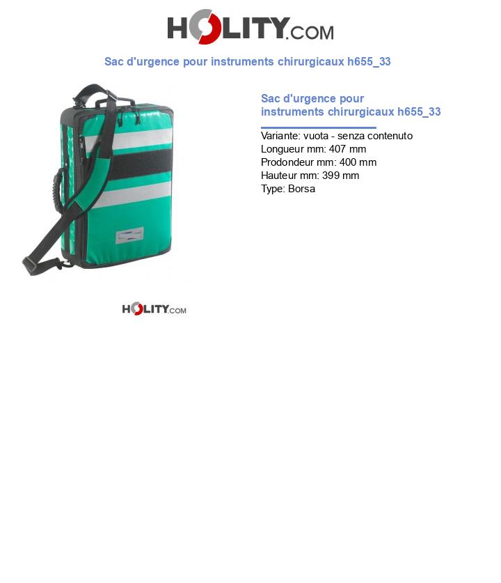 Sac d'urgence pour instruments chirurgicaux h655_33