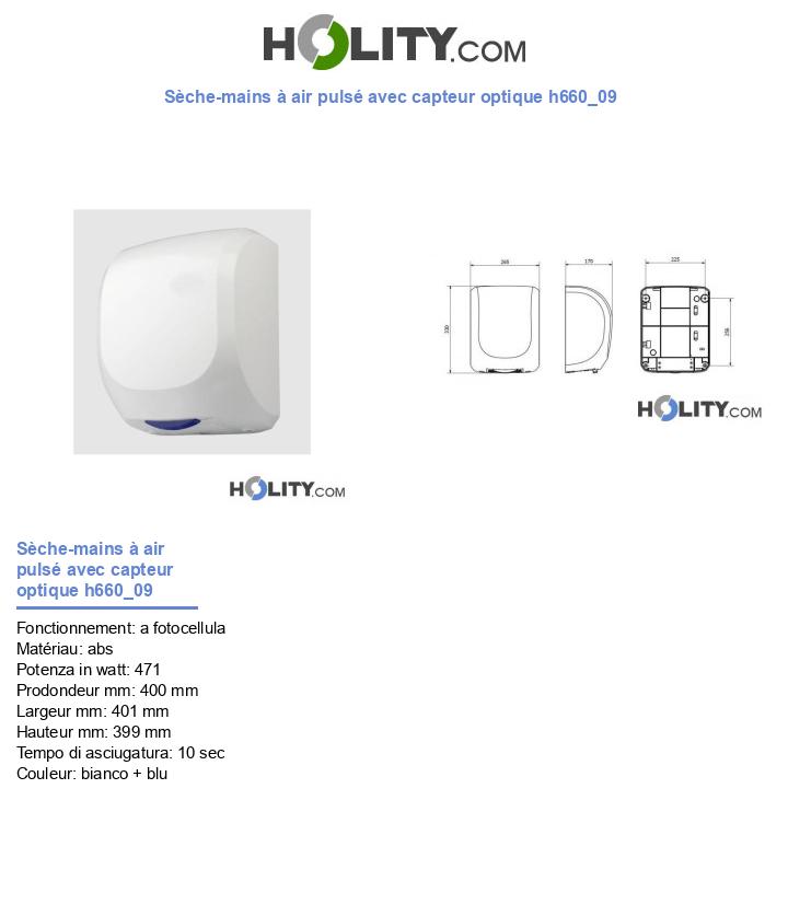 Sèche-mains à air pulsé avec capteur optique h660_09