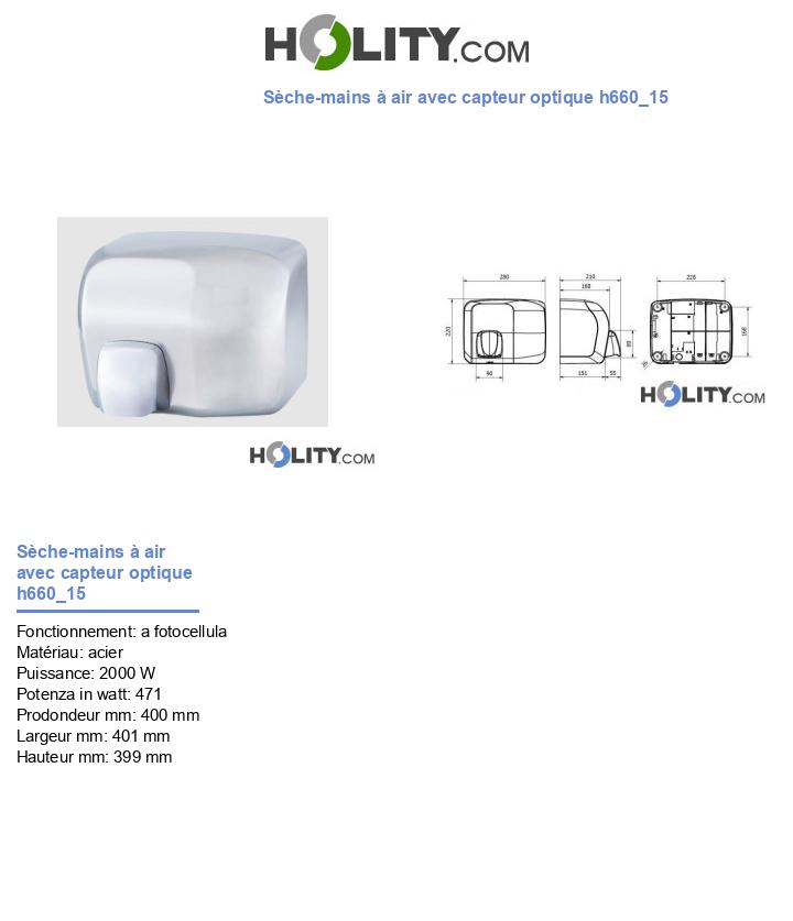 Sèche-mains à air avec capteur optique h660_15