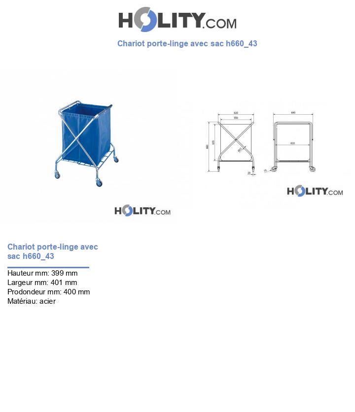 Chariot porte-linge avec sac h660_43