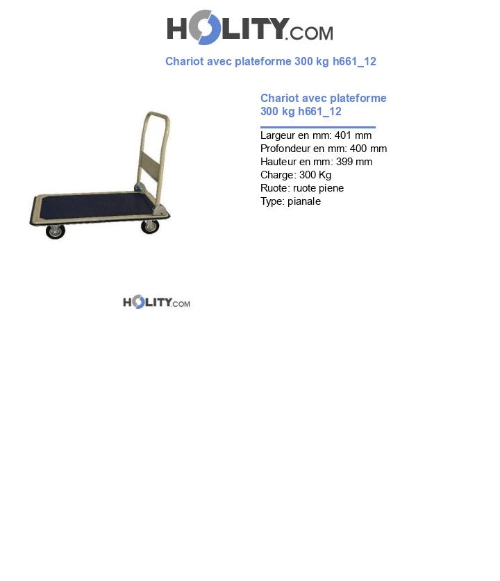 Chariot avec plateforme 300 kg h661_12