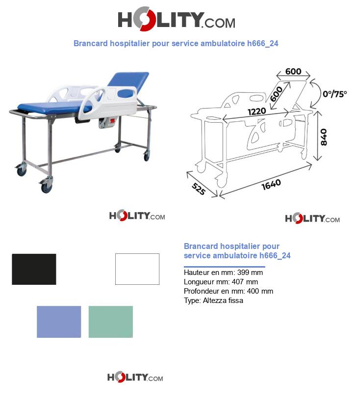 Brancard hospitalier pour service ambulatoire h666_24