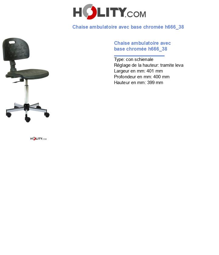 Chaise ambulatoire avec base chromée h666_38