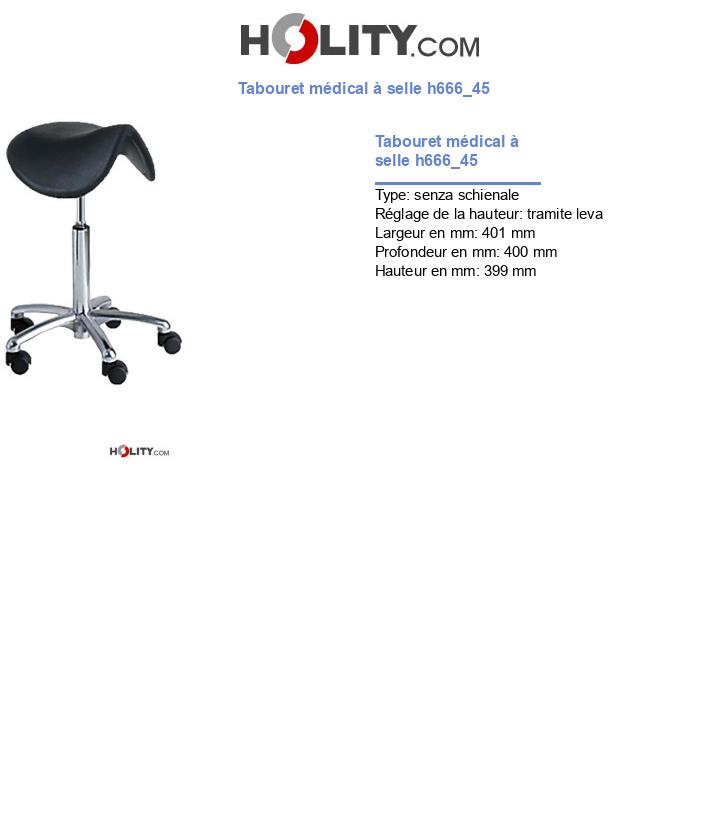 Tabouret médical à selle h666_45