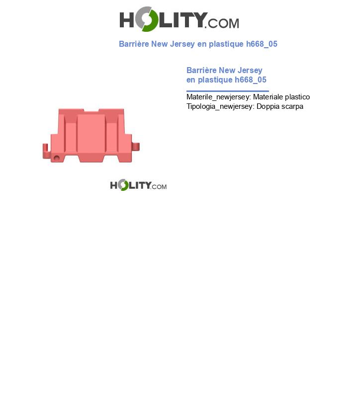 Barrière New Jersey en plastique h668_05