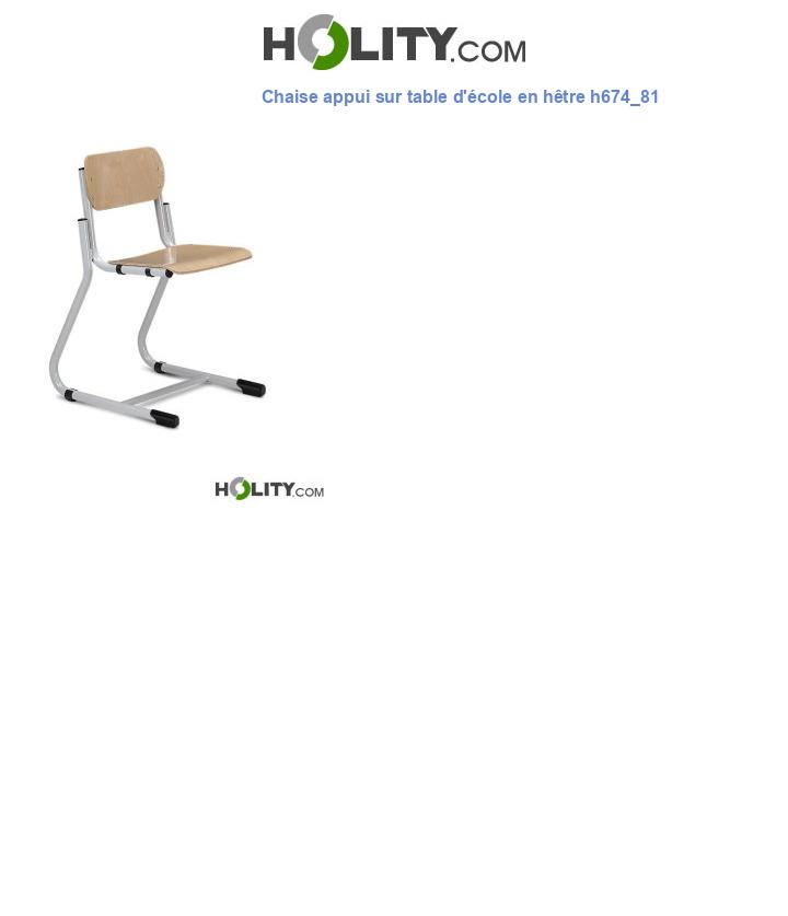 Chaise appui sur table d'école en hêtre h674_81